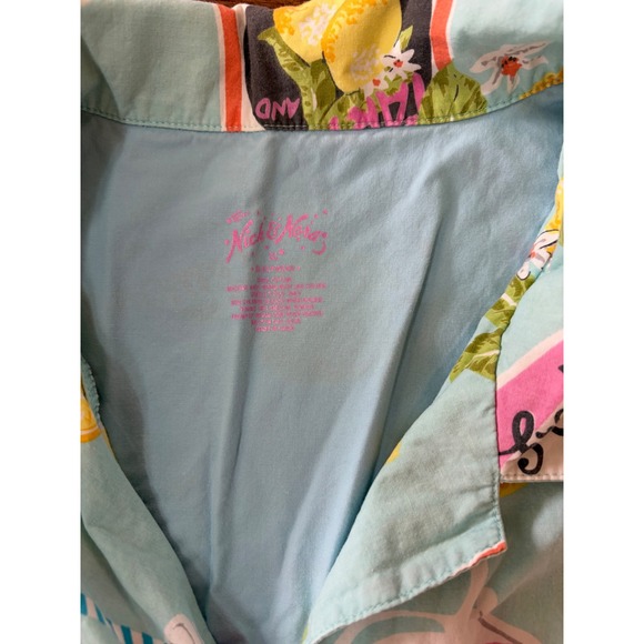 Lemonade Nick & Nora sleepware pajamas button front and pants, XL - Picture 3 of 6